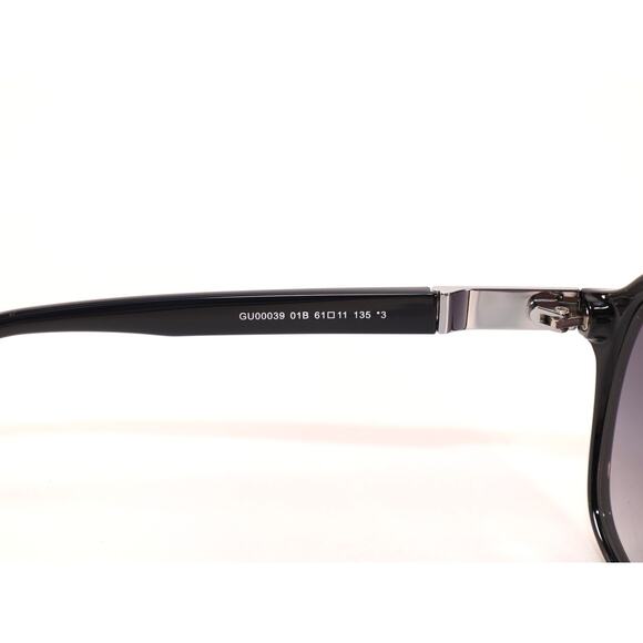 Guess Pilot Sunglasses - Shiny Black and Silver / Grey Gradient - NWT - Picture 5 of 11